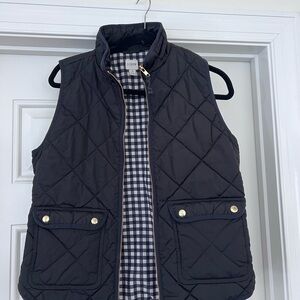 J. Crew Black Quilted Vest